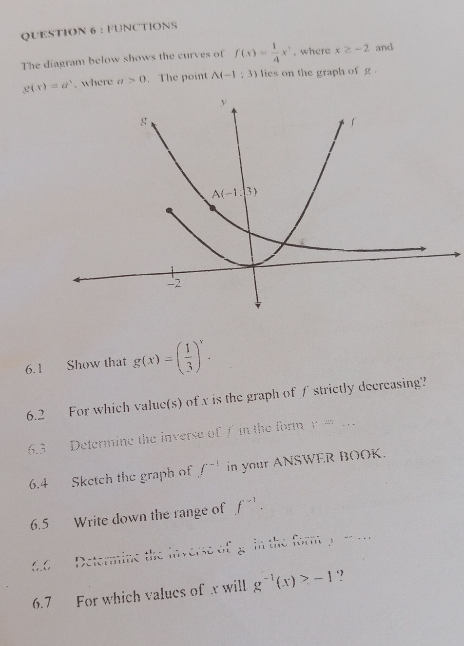 QUESTION 6: FUNCTIONS The diagram below | StudyX