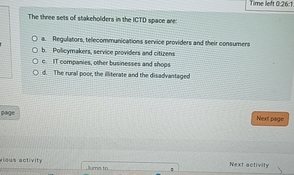 The three sets of stakeholders in the ICTD | StudyX