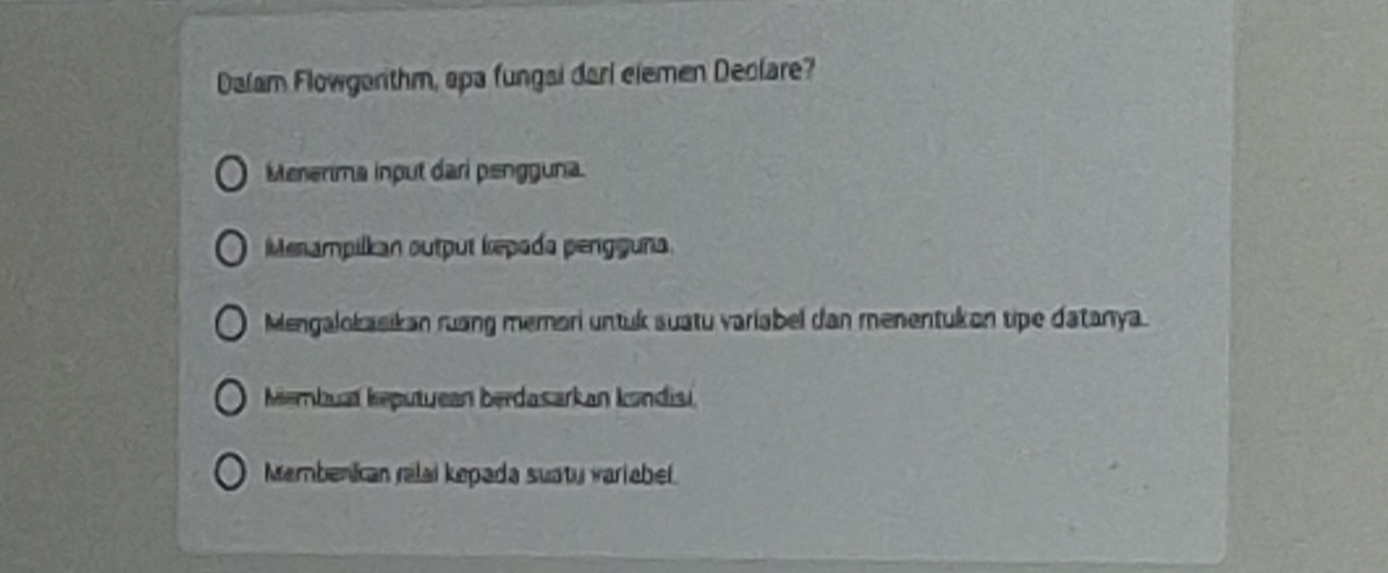 Dalam Flowgorithm, apa fungsi dari elemen | StudyX