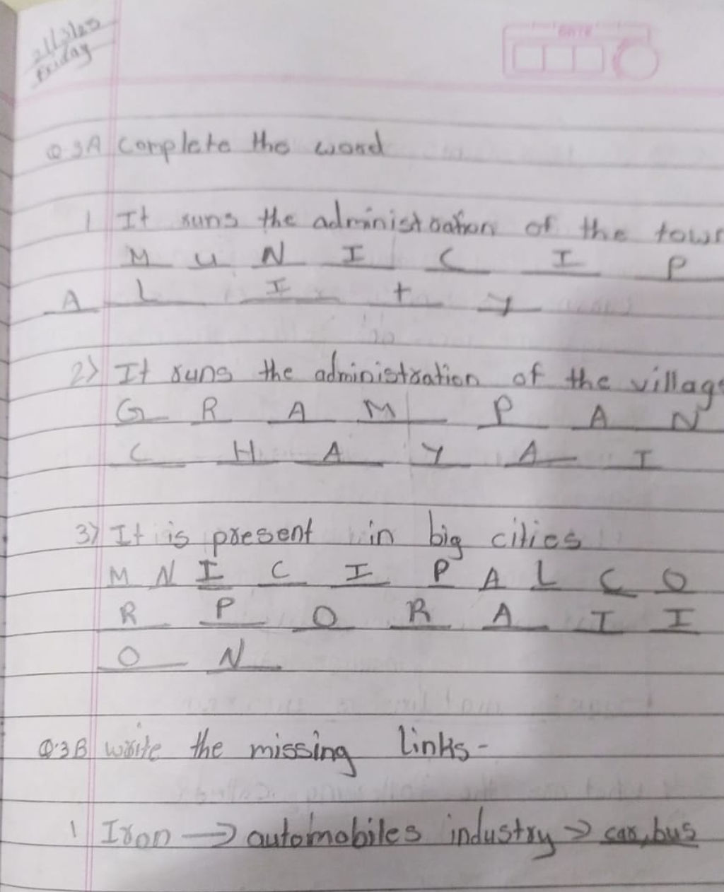 Q3A Complete the word 1. It runs the StudyX