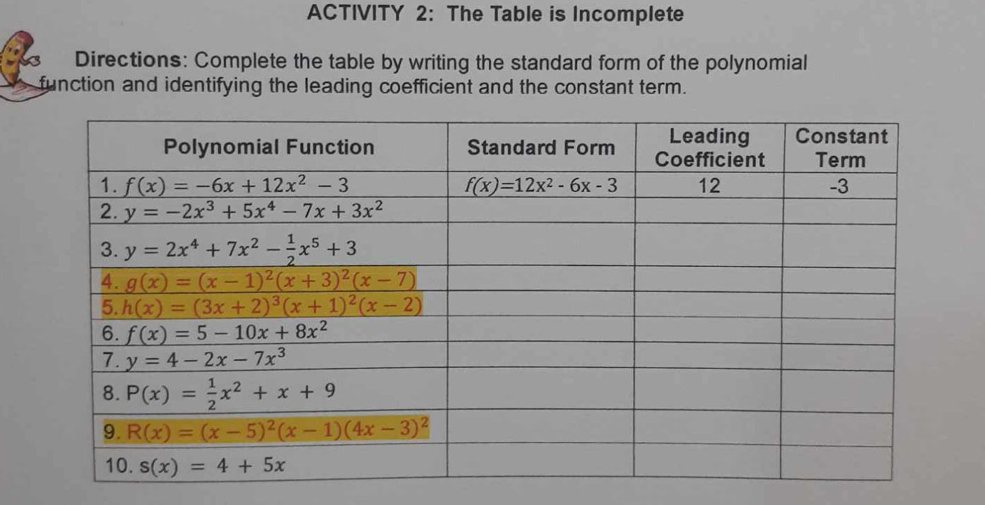 Standard Incompleteness ACTIVITY 2: The Table is Incomplete | StudyX