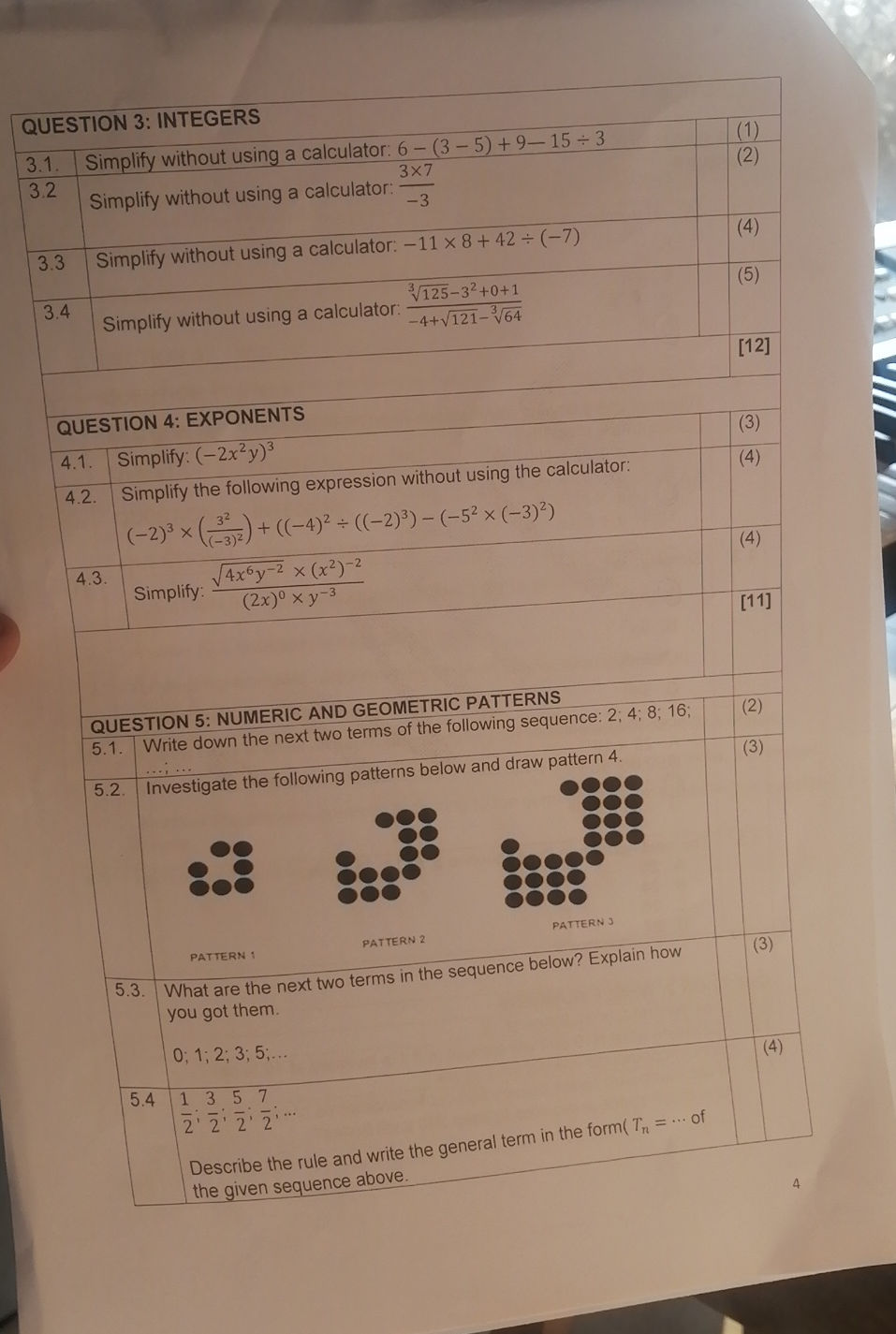 QUESTION 3: INTEGERS 3.1. Simplify without | StudyX
