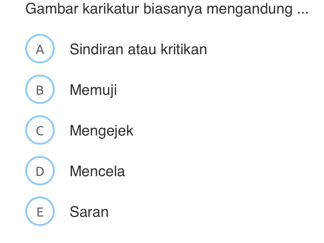 Gambar karikatur biasanya mengandung A | StudyX