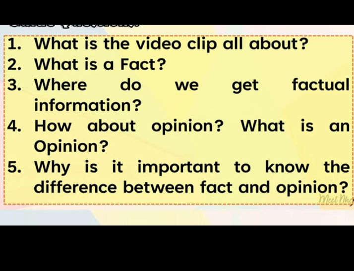 What is the video clip all about? 2. What is