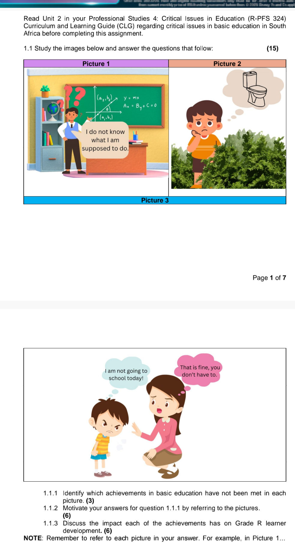 1.1 Study the images below and answer the | StudyX