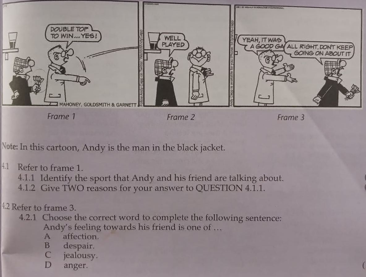 Note: In this cartoon, Andy is the man in | StudyX