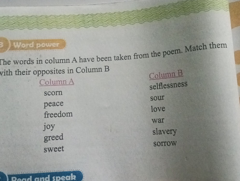 Match the words in Column A with their | StudyX