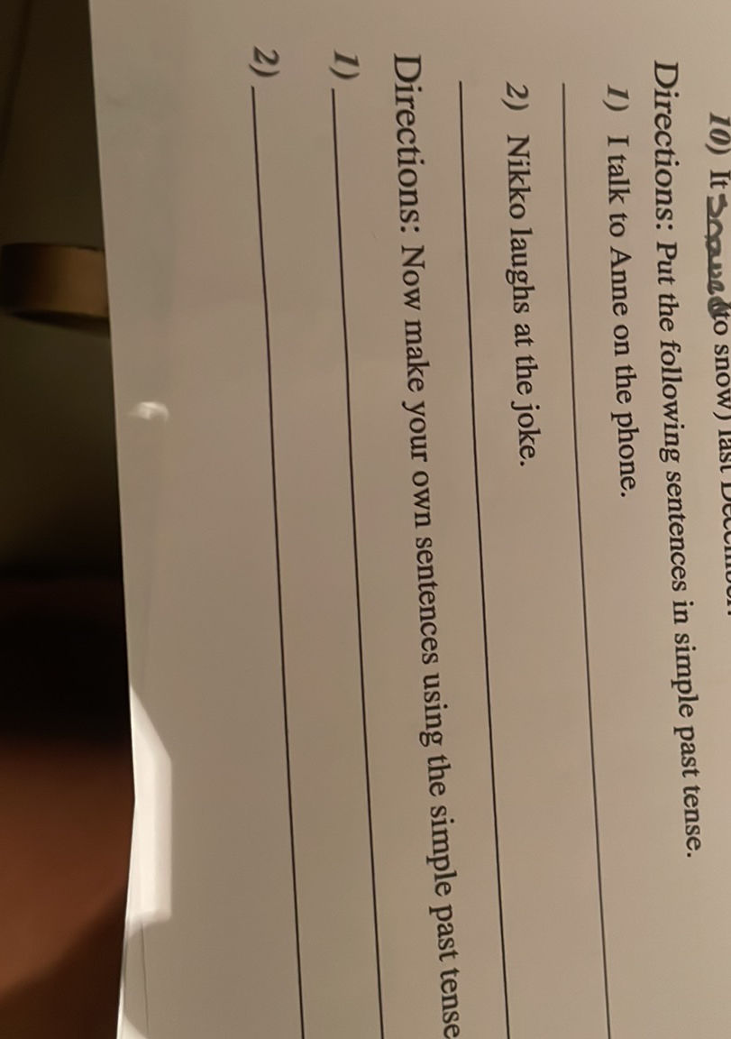 Sentences Following Directions Directions: Put the following sentences in | StudyX