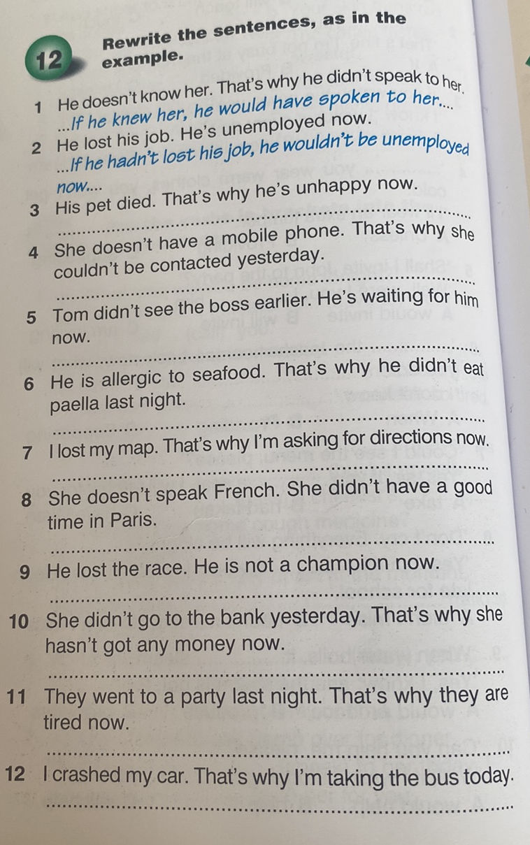 Rewrite the sentences, as in the example. 1 | StudyX