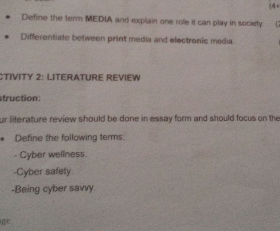Define the term MEDIA and explain one role | StudyX