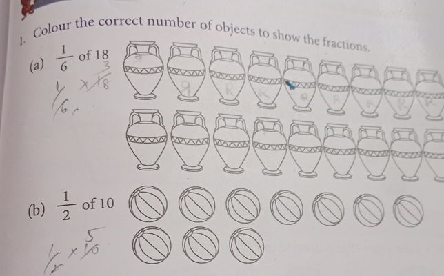 1. Colour the correct number of objects to | StudyX