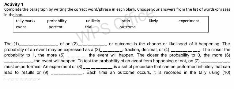 Complete the paragraph by writing the | StudyX