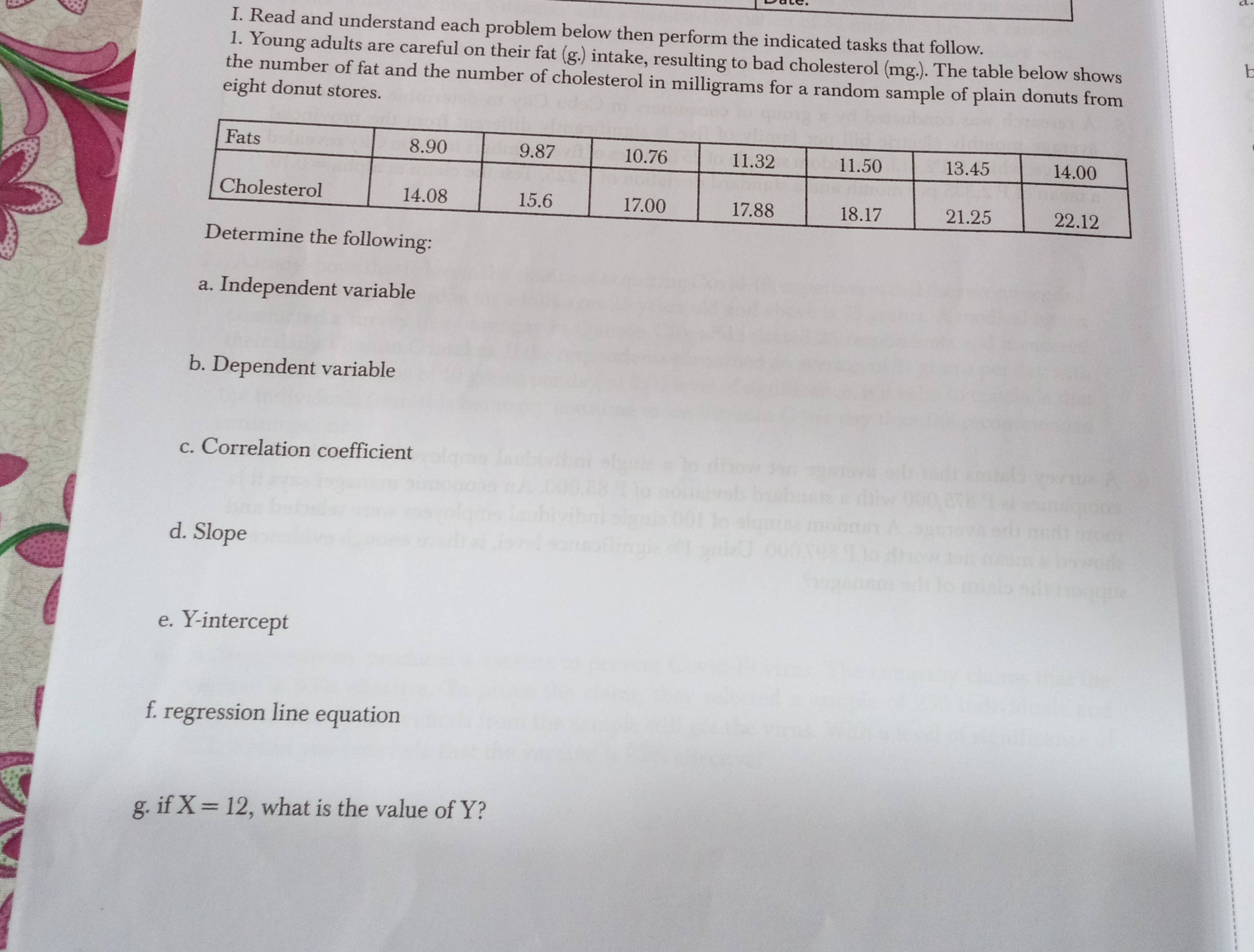 The table below shows the number of fat and | StudyX