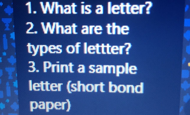 1. What is a letter? 2. What are the types | StudyX