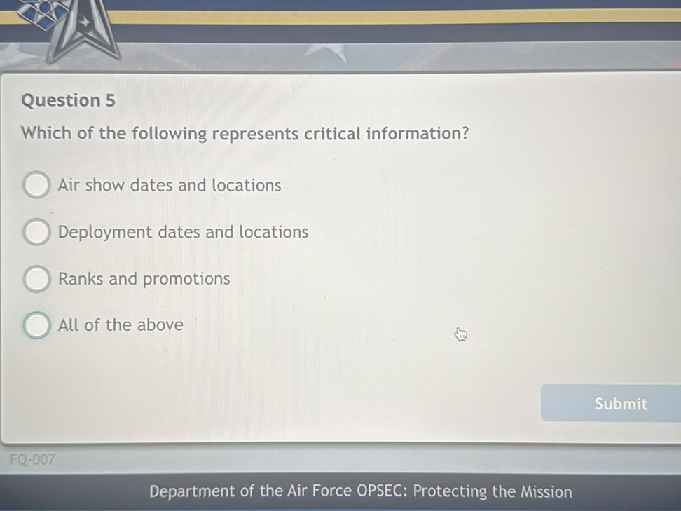 Which Of The Following Represents Critical Information