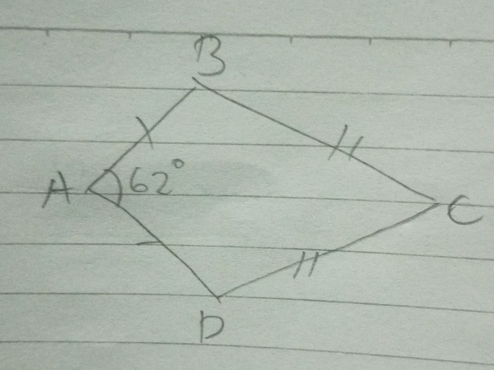 The image shows a quadrilateral ABCD. Angle | StudyX