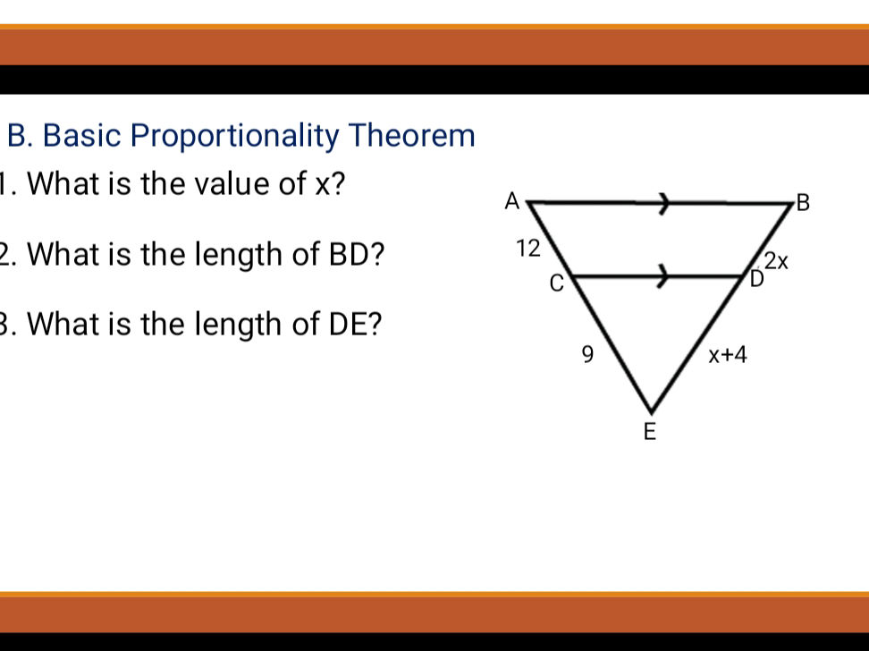 B. Basic Proportionality Theorem 1. What is | StudyX