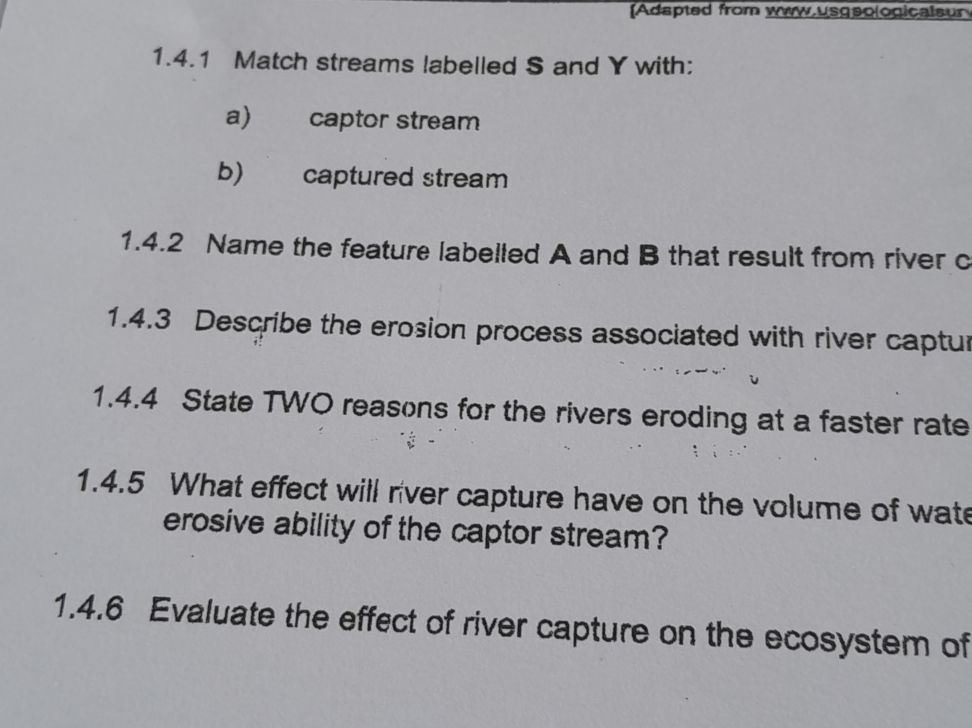 1.4.1 Match streams labelled S and Y with: | StudyX