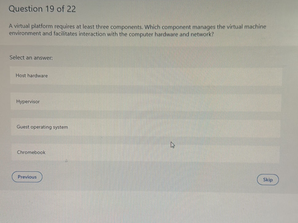 A virtual platform requires at least three