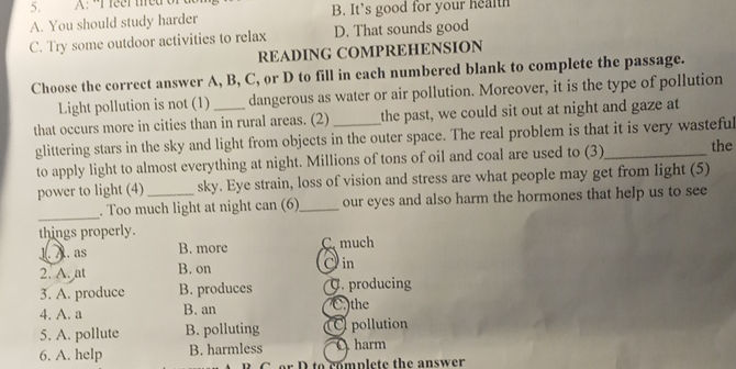 Choose the correct answer A, B, C, or D to | StudyX