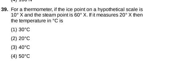 For a thermometer, if the ice point on a