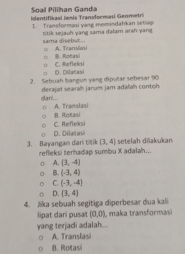 a. identifikasi keluaran program (5 soal) | studyx... Soal Pilihan Ganda Identifikasi Jenis | StudyX