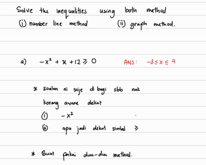 Both Method Math Solve the inequalities using both method (i) | StudyX