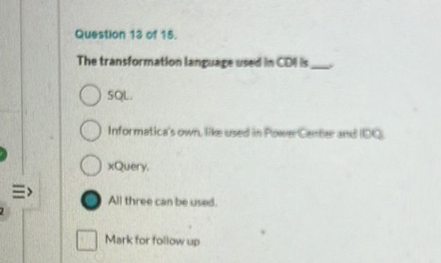 Sql Informatica The transformation language used in CDI is