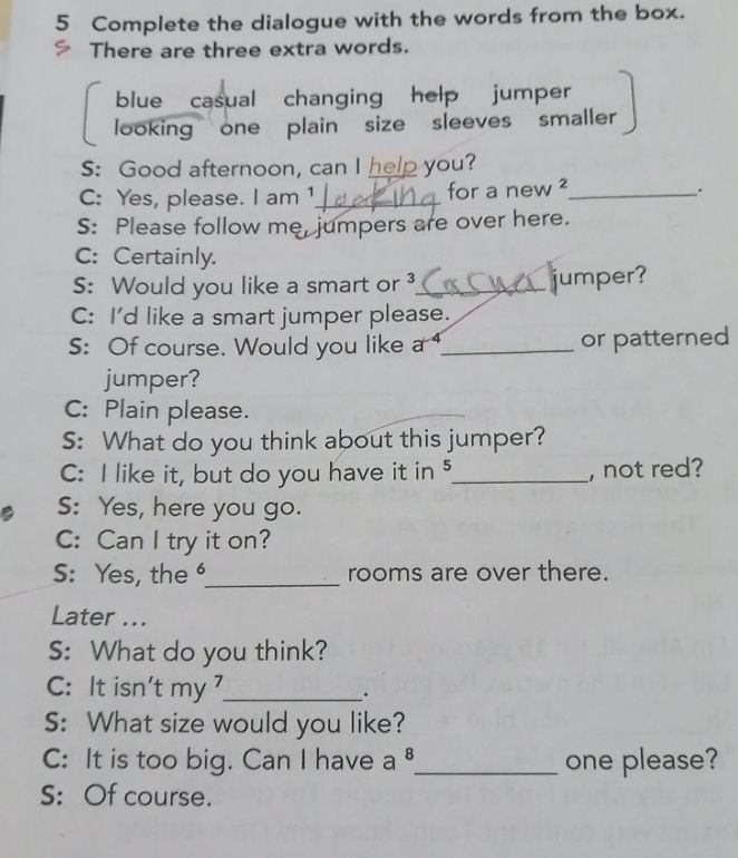 5 Complete the dialogue with the words from | StudyX