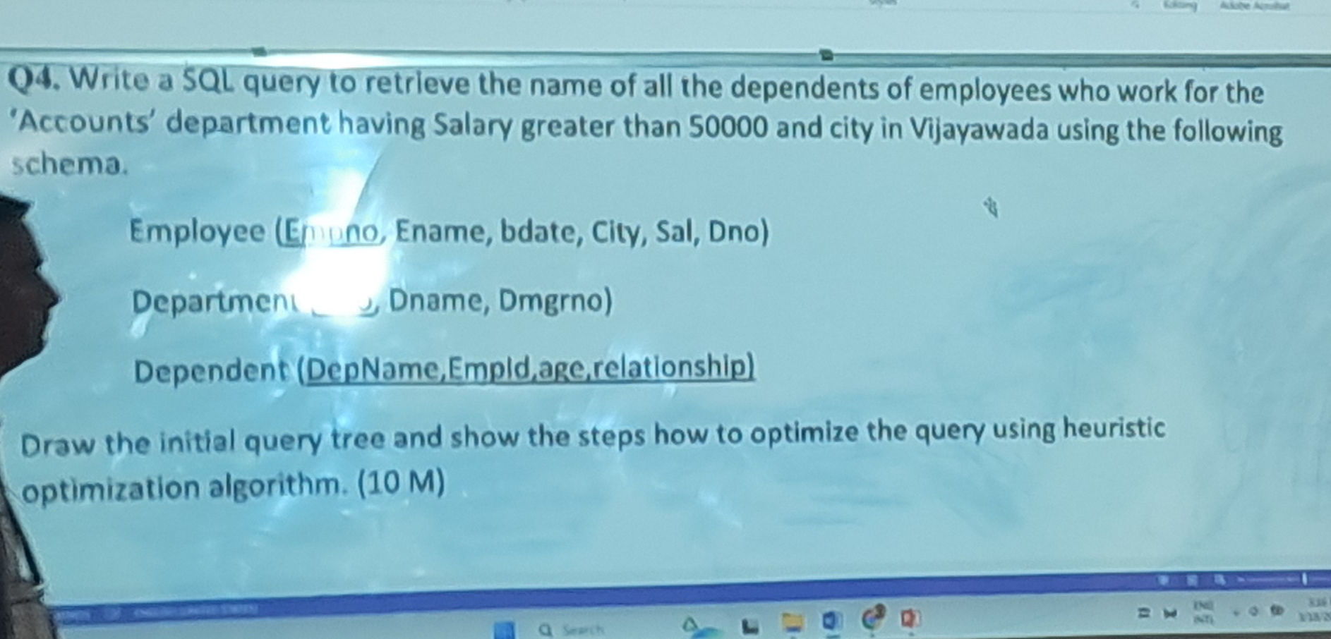 Q4. Write a SQL query to retrieve the name | StudyX