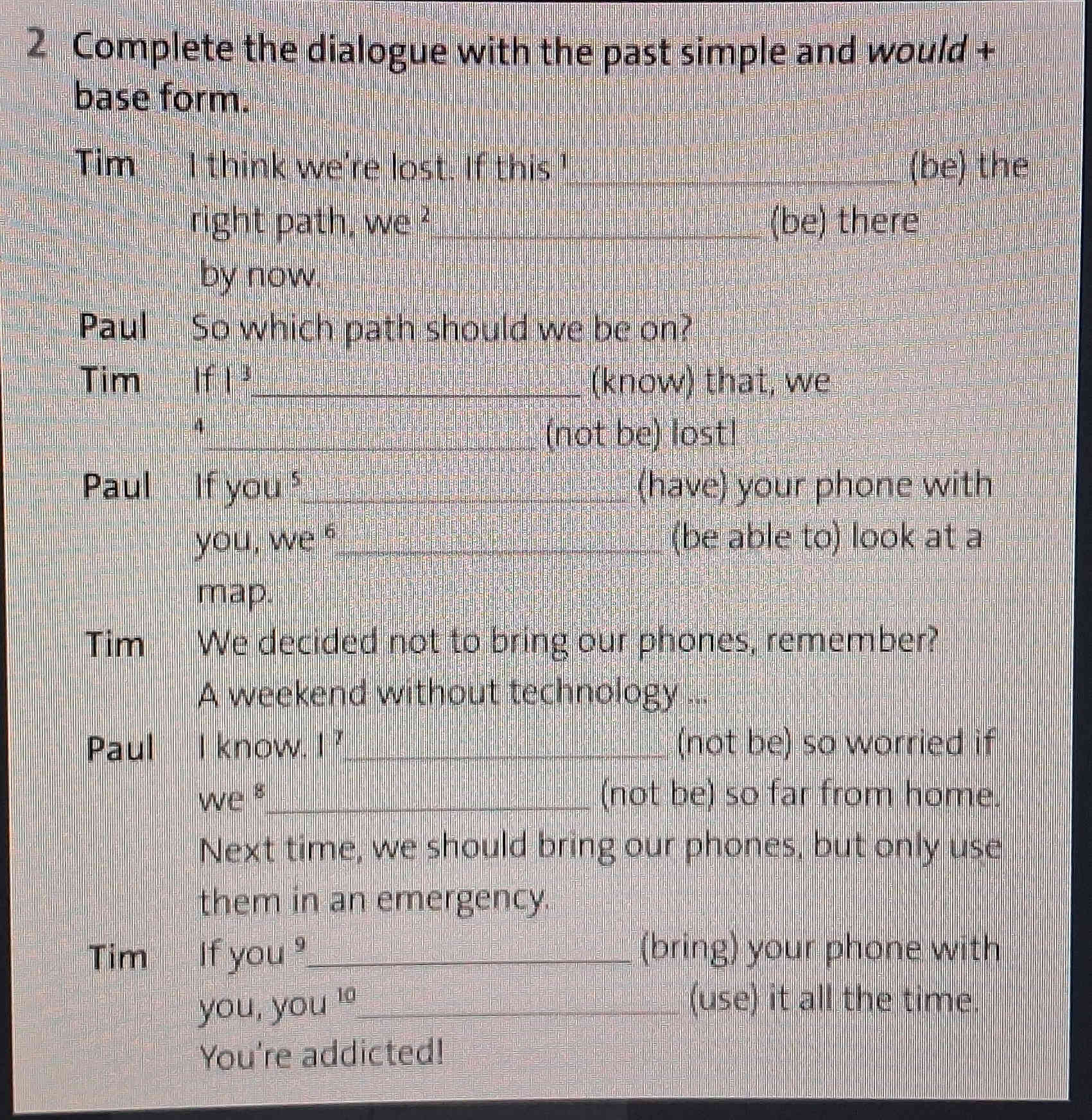 2 Complete the dialogue with the past simple | StudyX