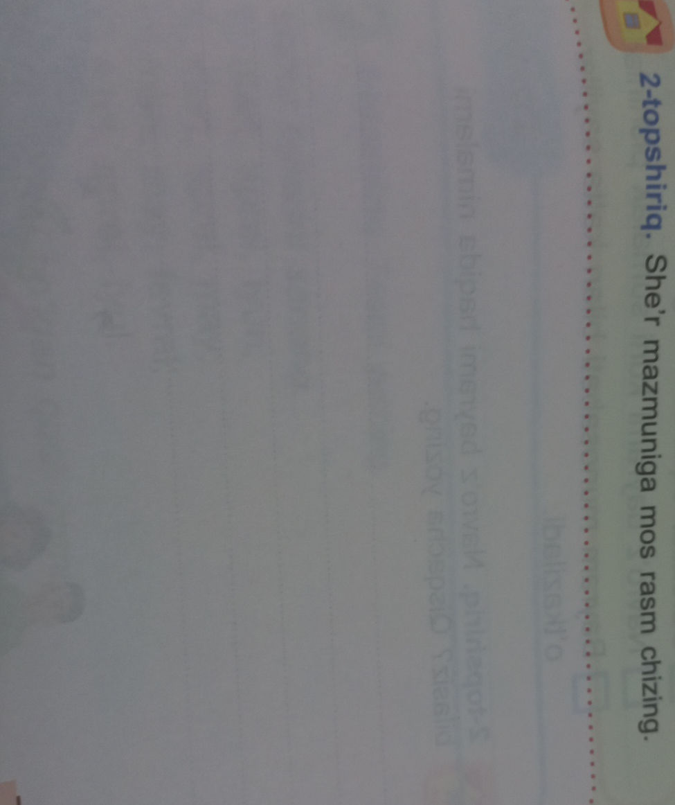 Mos Rasm 2-topshiriq. She'r mazmuniga mos rasm | StudyX