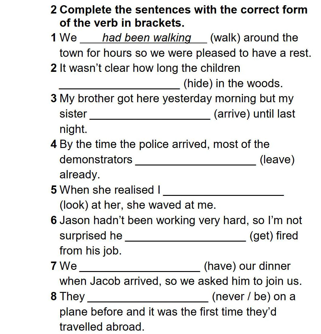 2 Complete the sentences with the correct | StudyX