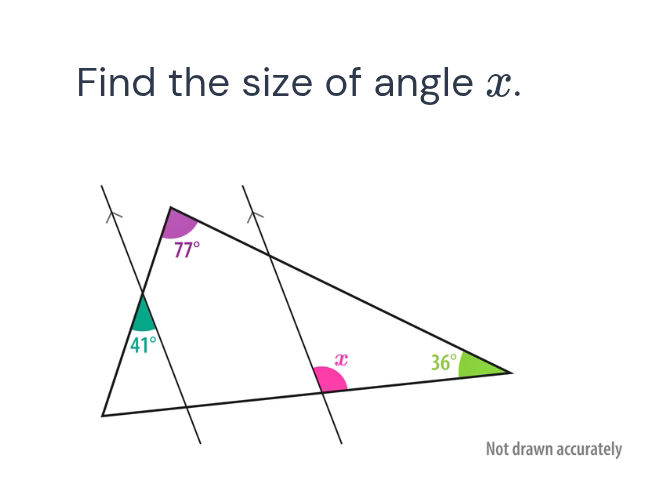 Find the size of angle $x$. Diagram with | StudyX