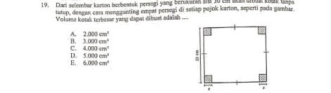 19. Dari selembar karton berbentuk persegi | StudyX
