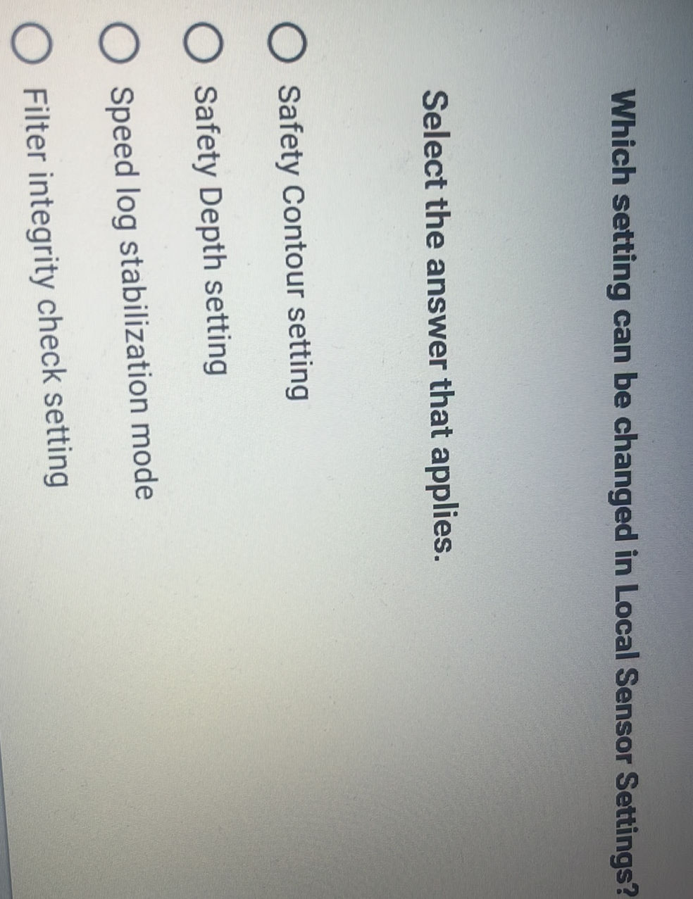 Which setting can be changed in Local Sensor | StudyX