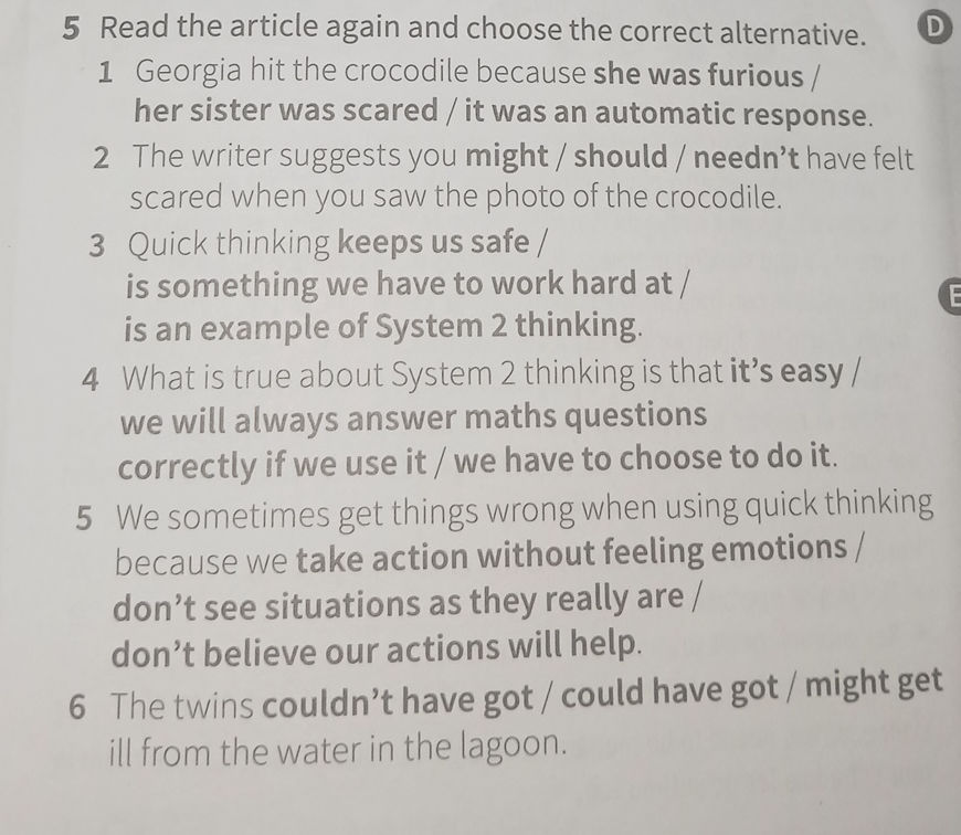 5 Read the article again and choose the | StudyX