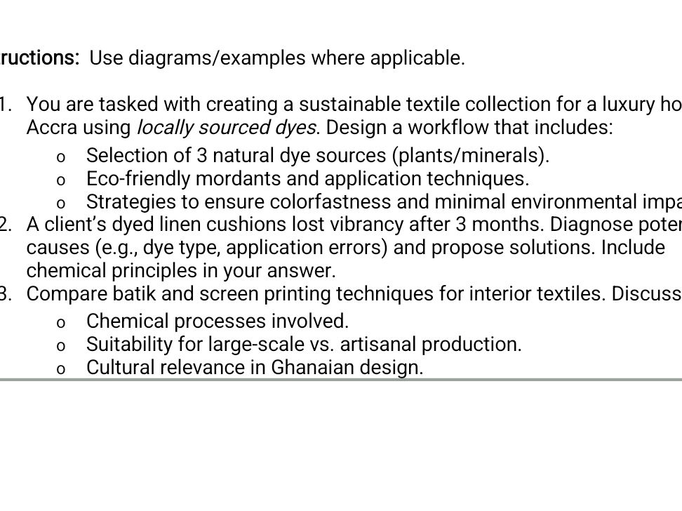 Examples Inatructions Without Visuals Examples Instructions: Use diagrams/examples where | StudyX
