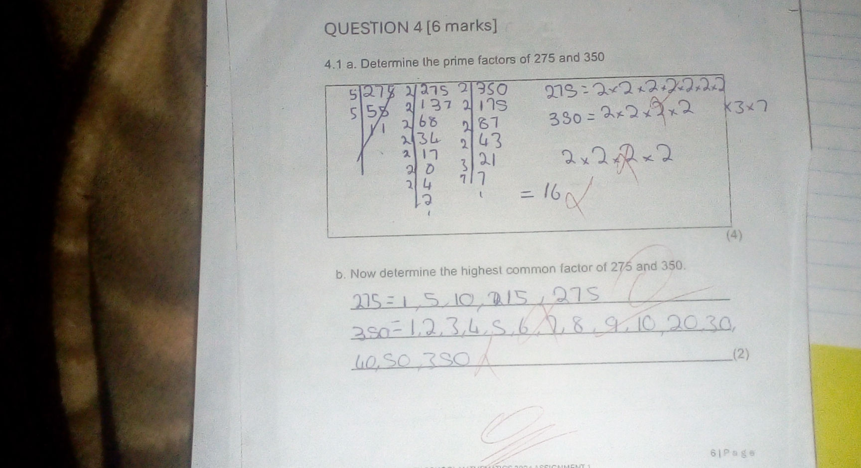 4.1 a. Determine the prime factors of 275 | StudyX