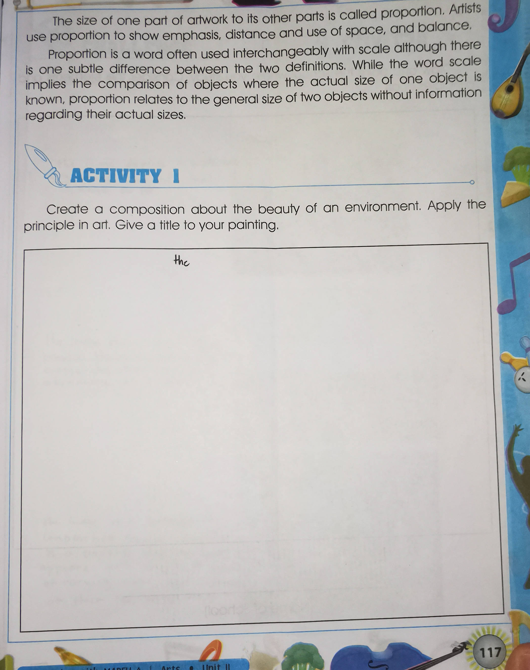 ACTIVITY 1 Create a composition about the | StudyX