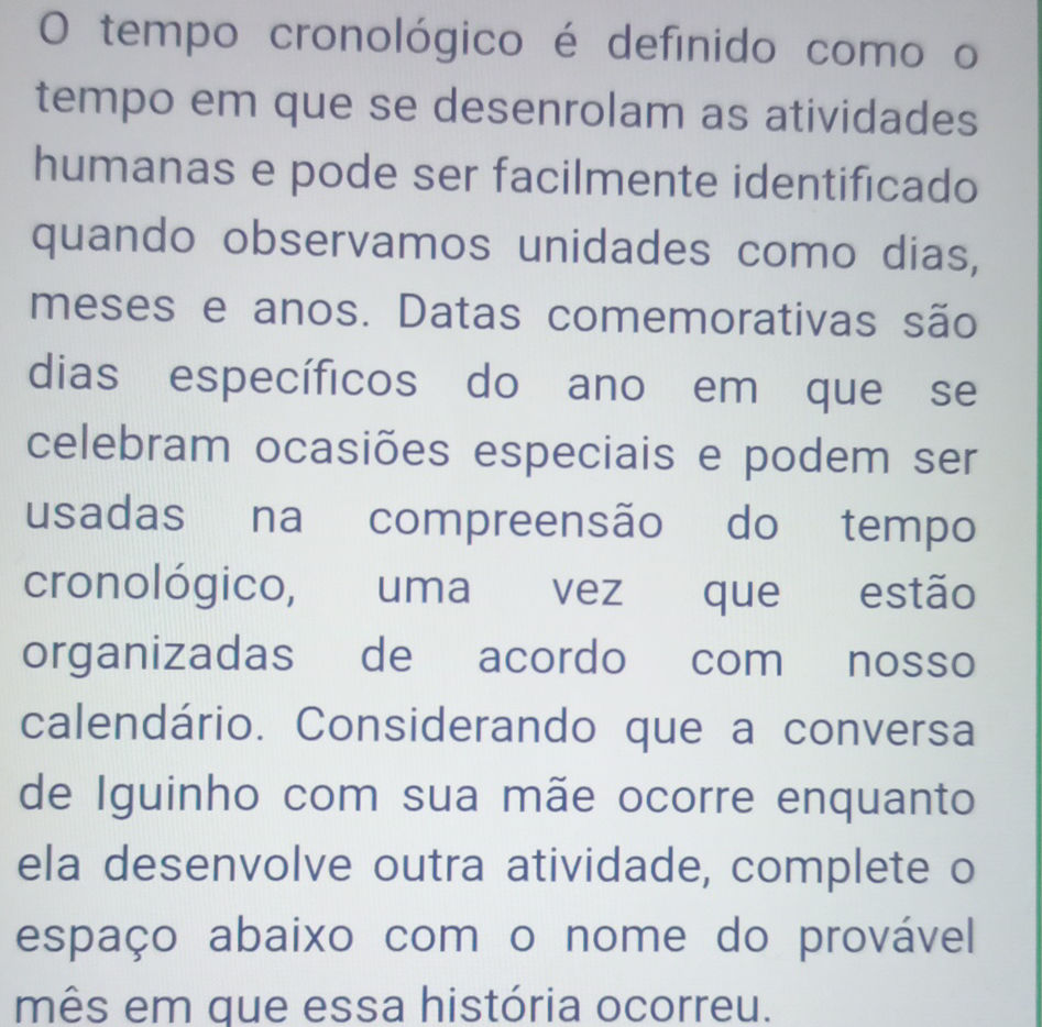 O tempo cronológico é definido como o tempo | StudyX