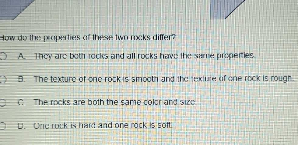 How do the properties of these two rocks | StudyX