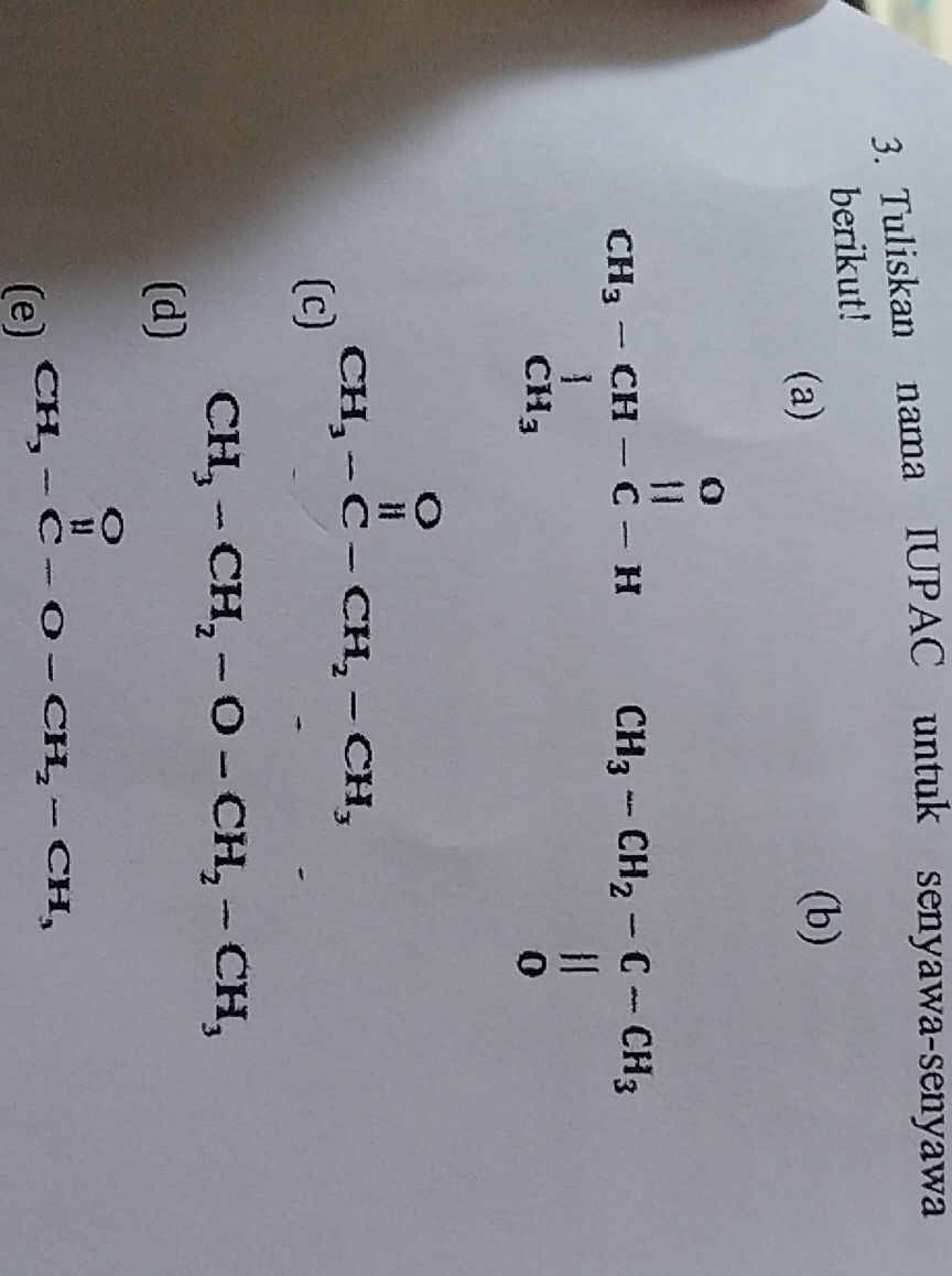 3. Tuliskan nama IUPAC untuk senyawa-senyawa | StudyX