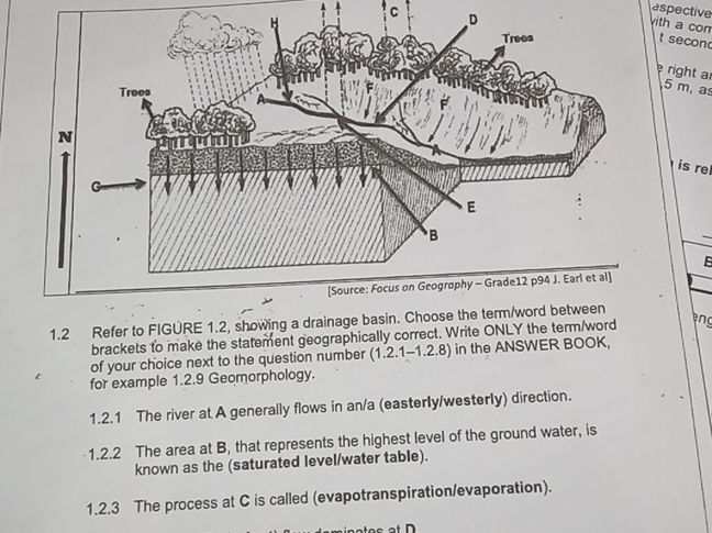 1.2 Refer to FIGURE 1.2, showing a drainage | StudyX