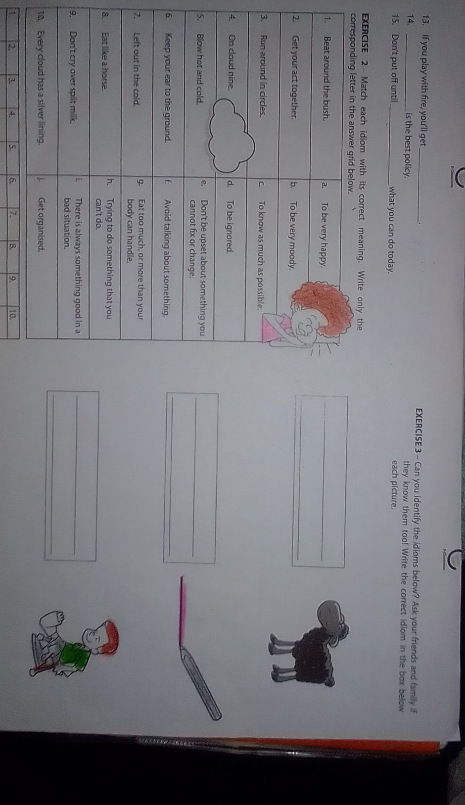 EXERCISE 2 - Match each idiom with its | StudyX