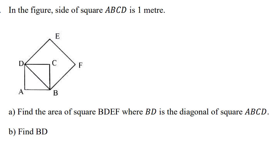 In the figure, side of square $ABCD$ is 1 | StudyX