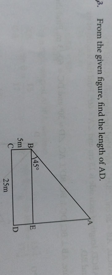 From the given figure, find the length of AD.
