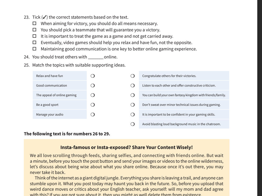 23. Tick ( ) the correct statements based on | StudyX