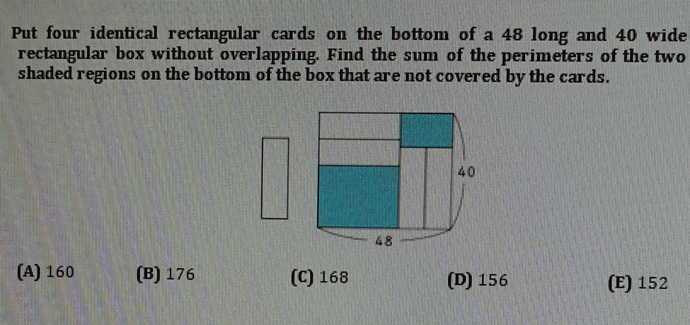 Put four identical rectangular cards on the | StudyX