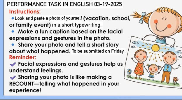 PERFORMANCE TASK IN ENGLISH 03-19-2025 | StudyX